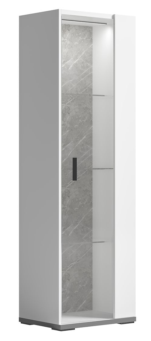 Product photograph of Status Mara Day White Italian 1 Door Right Vitrine With Led Light from Choice Furniture Superstore.